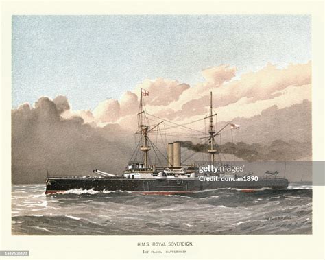 British Royal Navy Warship Hms Royal Sovereign Predreadnought