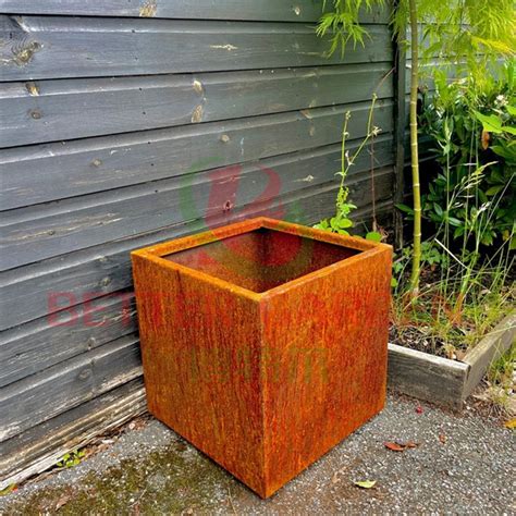 Corten Steel Outdoor Plant Box Custom Garden Plant Flower Pots Outdoor