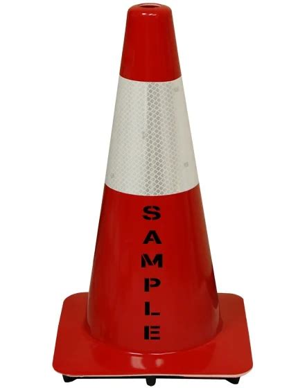 Red Inch Traffic Cone With Inch Reflective Collar And X Graphic