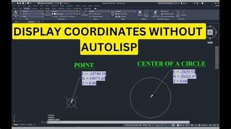 How To Display Northing Easting And Elevation Without Using Autolisp In