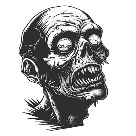 Ilustração de rosto de zumbi Vetor Premium