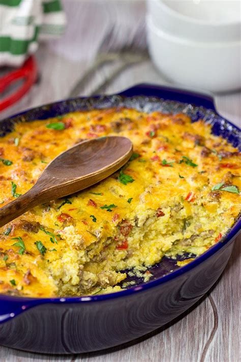 Sausage And Cheese Grits Casserole Great For Lazy Weekend Brunch