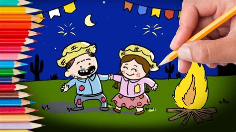 Como Desenhar Festa Junina - Como Desenhar uma Festa Junina - Tutorial Passo a Passo - YouTube