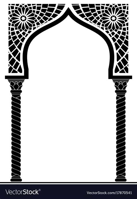 Arch In The Arabic Style Vector Image Islamic Design Sacred Geometry