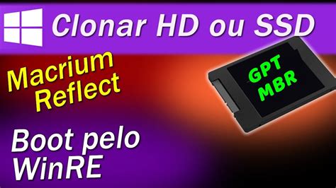 Como Clonar HD E SSD Usando Macrium Reflect Pelo Boot WinRE No Windows