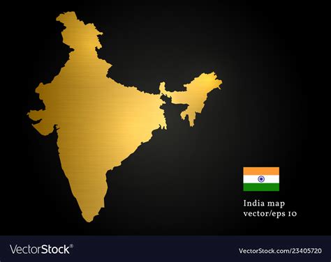 India Country Map Gold Texture Design Image Vector Image