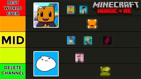 I Ranked Every Minecraft Hardcore Youtuber Tier List Youtube