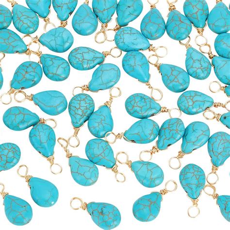 Amazon Arricraft 50 Pcs Turquoise Teardrop Charms Teardrop