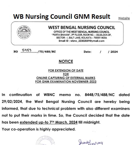 Wb Nursing Council Gnm Result 2024 Download Cut Off Marks And Merit List