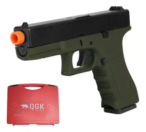 Pistola Airsoft Gbb Glock R17 Blowback Verde Green Gás Army