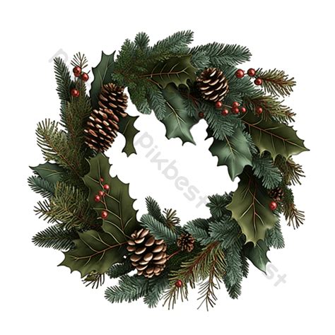 Merry Christmas Wreath Transparent Background With Luxury Balls And ...