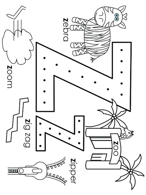 Letter Z coloring pages