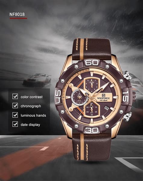 Naviforce Mens Chronograph Watch Brown Vivid Nuance South Africa