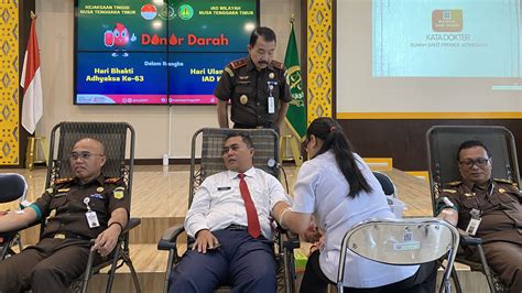 Sambut HBA Dan HUT IAD Kejati NTT Gelar Donor Darah PENA TIMOR