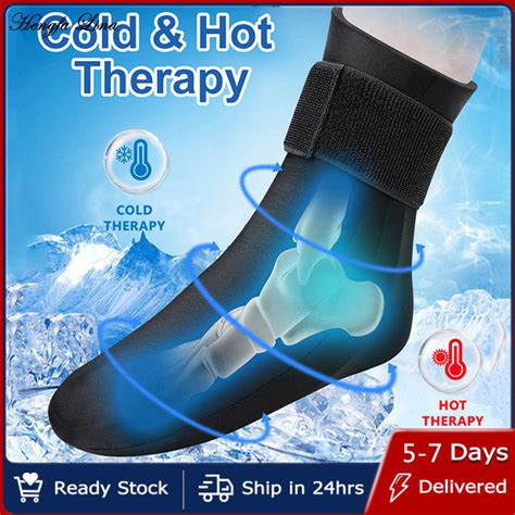 Hengfa Lina Foot Ice Pack Wrap For Plantar Fasciiti Reusable Cooling Sock Hot Cold Therapy Gel