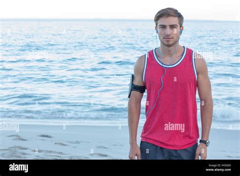 Handsome Runner Looking At Camera Stock Photo Alamy