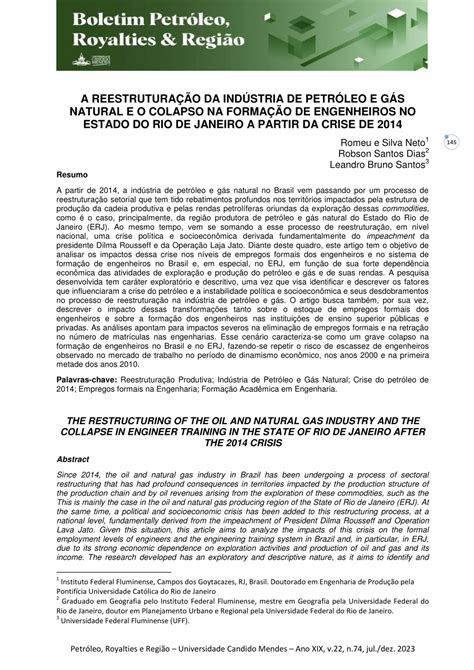 PDF REESTRUTURAÇÃO DA INDÚSTRIA DE PETRÓLEO E GÁS NATURAL E O COLAPSO