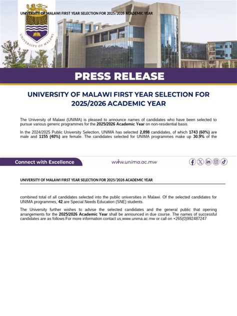 unima  year selection   academic institutions