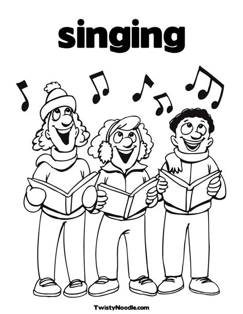 Children Singing Coloring Page At Getdrawings Free Download