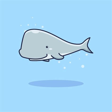 Premium Vector Cute Cartoon Whale Swimming Illustration