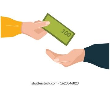 Paying Bill Concept Hand Money Illustration Stock Vector Royalty Free