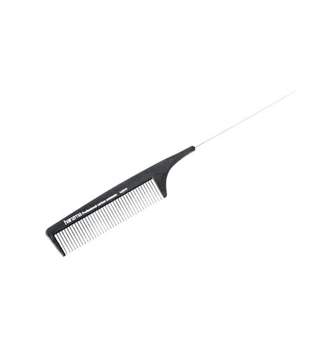 Карбоновая расческа с металлическим хвостиком Harizma h10670 (22см ...