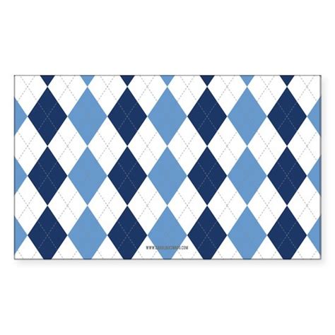 Unc Argyle Carolina Blue Tarheel Sticker Rectangle Carolina Blue