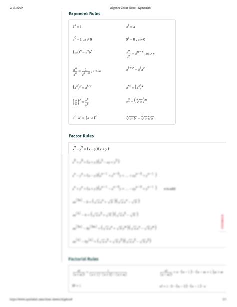 SOLUTION: Algebra cheat sheet symbolab - Studypool