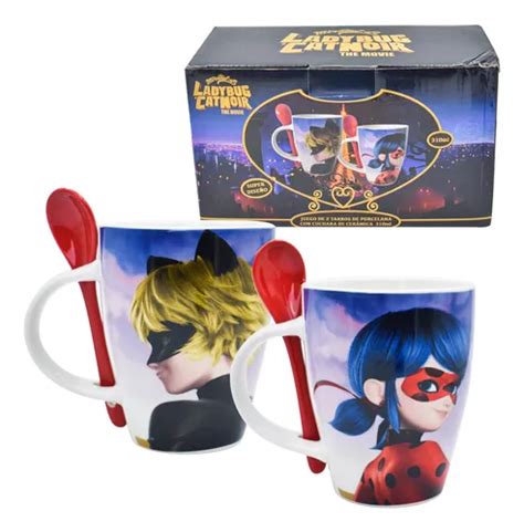 Set De Tazas De Cer Mica Miraculous Ladybug Pel Cula Ml Mercadolibre