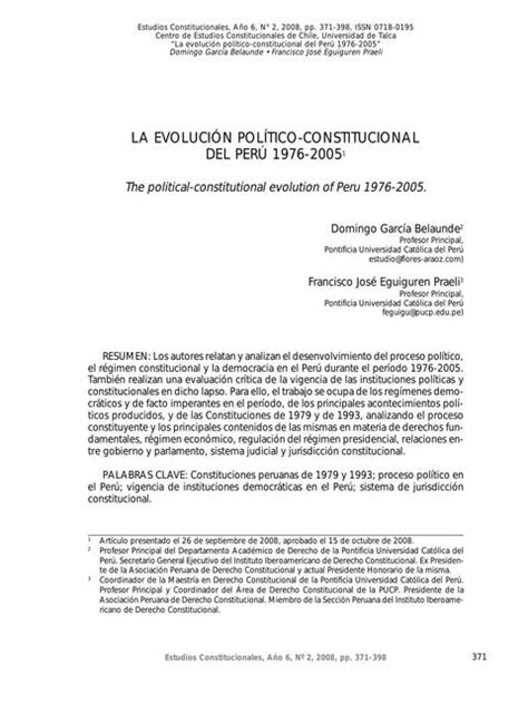 La Evoluci N Pol Tico Constitucional Del Per Derecho Y Leyes Udocz