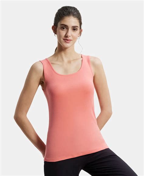 Buy Super Combed Cotton Rib Fabric Slim Fit Solid Tank Top Blush Pink