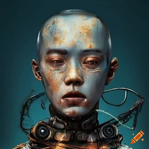 Digital Artwork Of An Androgynous Cyborg On Craiyon