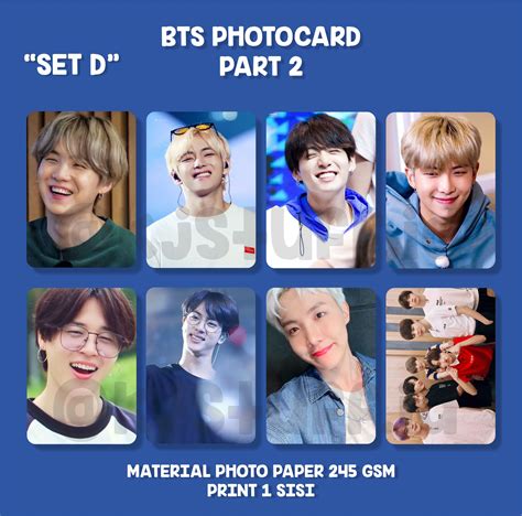 Photocard Unofficial Bts Smile Ver1 Photocard Bts Murah Foto Bts