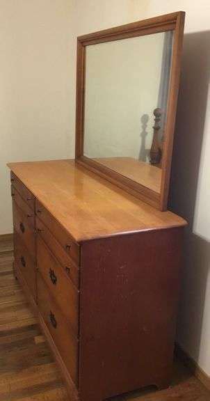 Empire Wood Dresser W Mirror Sherwood Auctions