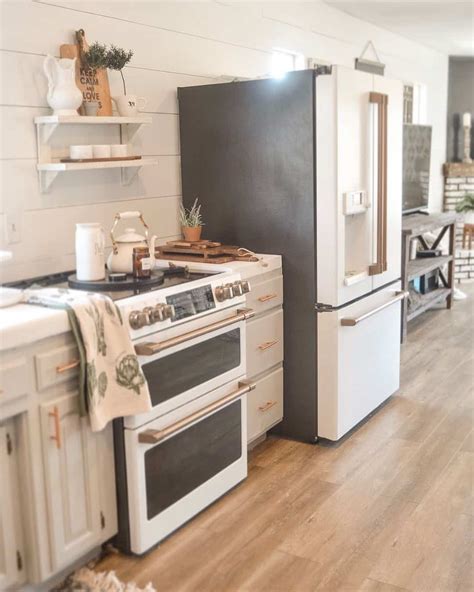 Gray Kitchen Cabinets With Black and White Appliances - Soul & Lane