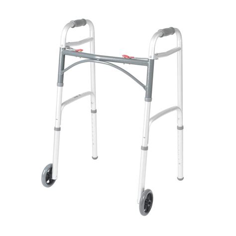 Drive Deluxe 2-Button Folding Walker with 5 in. Wheels-10210-1 - The Home Depot