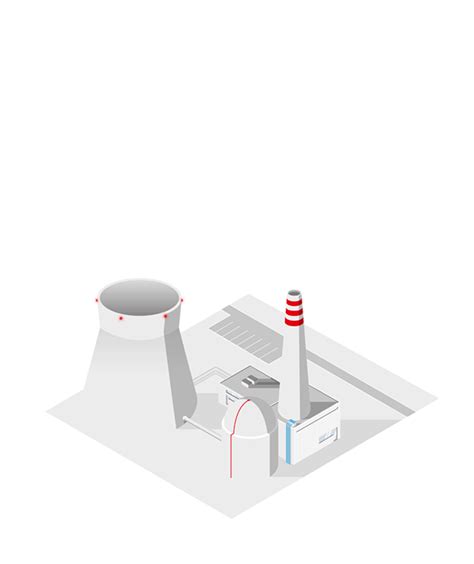 Vector Isometric Illustration Of A Nuclear Power Plant Behance