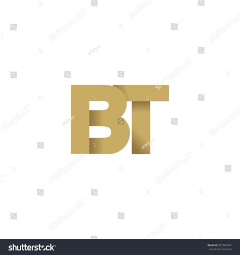 Initial Letters Bt Overlapping Fold Logo Brown Royalty Free Stock