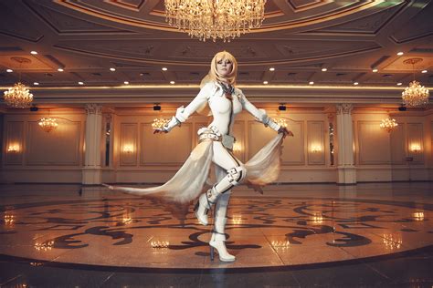 Wallpaper Cosplay Blonde Long Hair Blue Eyes Suits Saber Bride