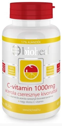 Bioheal C Vitamin Mg Acerola Cseresznye Kivonat Tabletta X