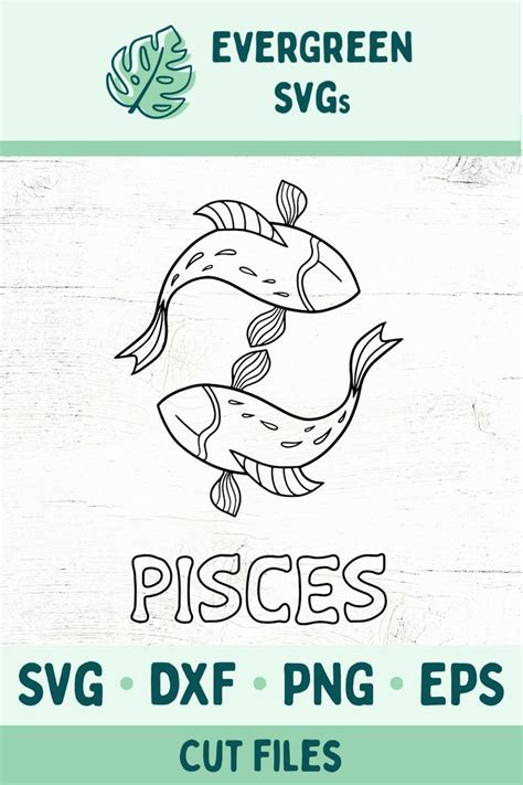 Pisces Svg Zodiac Svg Zodiac Sign Svg Mystical Svg Eps Png Etsy