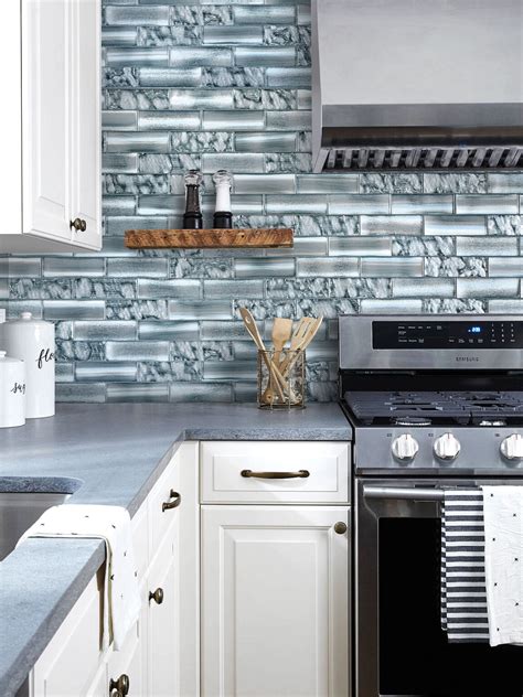 Space Blue Subway Glass Backsplash Tile | backsplash.com