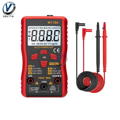 M118a Digital Multimeter Tester Multifunction Auto Ranging Amp Ohm Voltage Resistance Tester