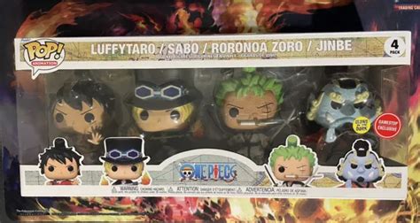 FUNKO POP ONE Piece Luffytaro Sabo Roronoa Zoro Jinbe 4 Pack Gamestop