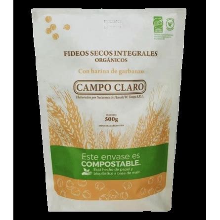 CAMPO CLARO Fideos Integrales De Garbanzos Organicos 500gr