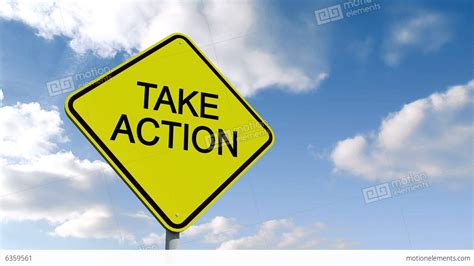 Take Action Sign Against Blue Sky Stock Animation 6359561