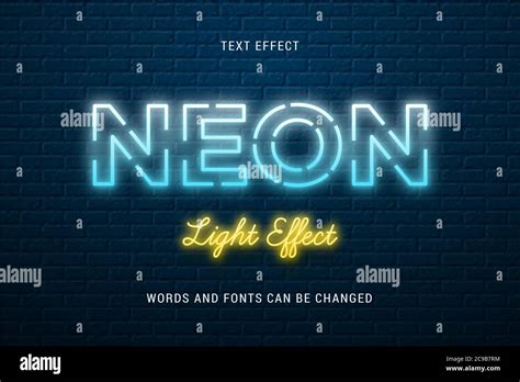 Neon Text Effect Stock Vector Images Alamy