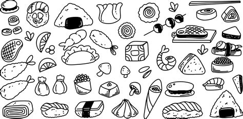 Hand Drawing Of Doodle Food Set Isolated On White Background 13800053