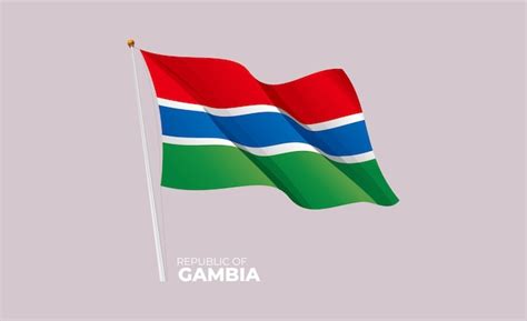 Premium Vector Gambia Flag Waving At The Flagpole Vector D