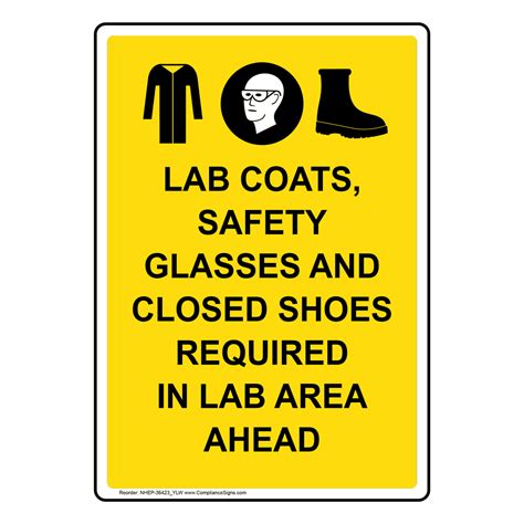 Vertical Sign PPE Eye Lab Coats Safety Glasses